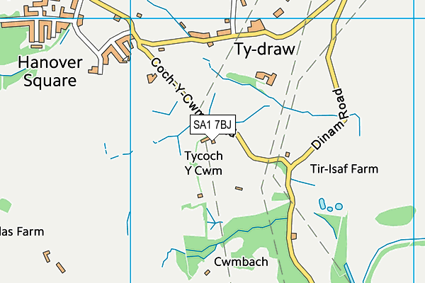 SA1 7BJ map - OS VectorMap District (Ordnance Survey)