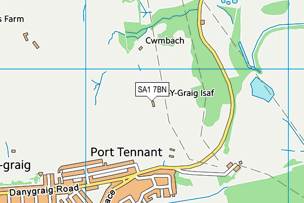 SA1 7BN map - OS VectorMap District (Ordnance Survey)