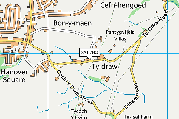 SA1 7BQ map - OS VectorMap District (Ordnance Survey)