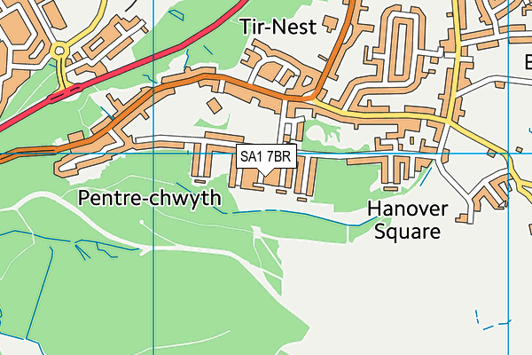 SA1 7BR map - OS VectorMap District (Ordnance Survey)