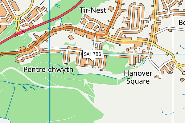 SA1 7BS map - OS VectorMap District (Ordnance Survey)