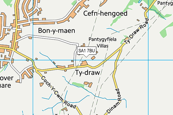 SA1 7BU map - OS VectorMap District (Ordnance Survey)