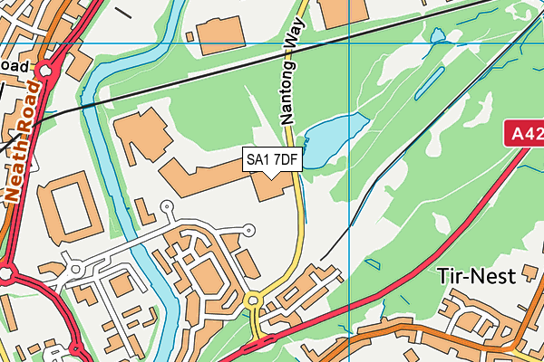 SA1 7DF map - OS VectorMap District (Ordnance Survey)