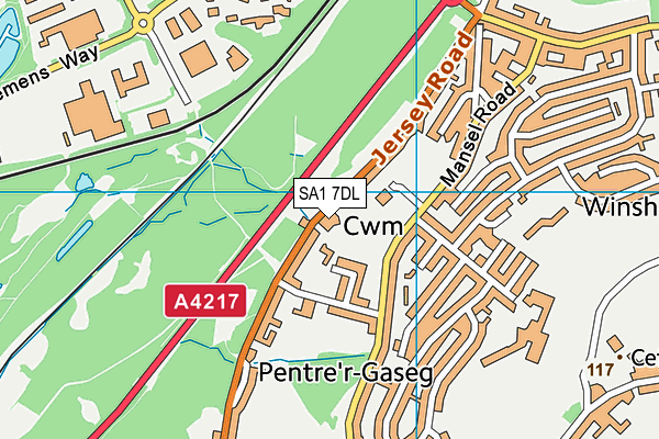 Ysgol Gymraeg y Cwm map (SA1 7DL) - OS VectorMap District (Ordnance Survey)