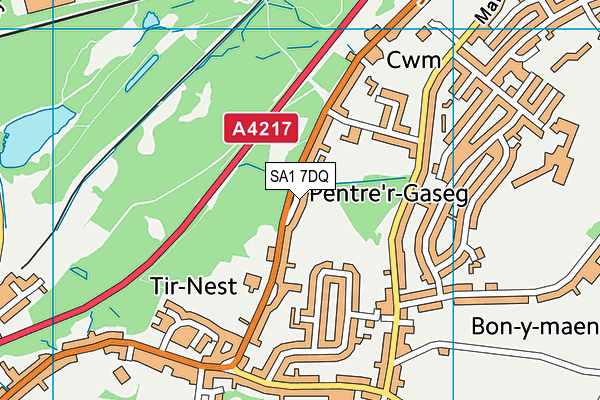 SA1 7DQ map - OS VectorMap District (Ordnance Survey)