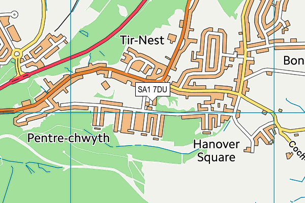 SA1 7DU map - OS VectorMap District (Ordnance Survey)