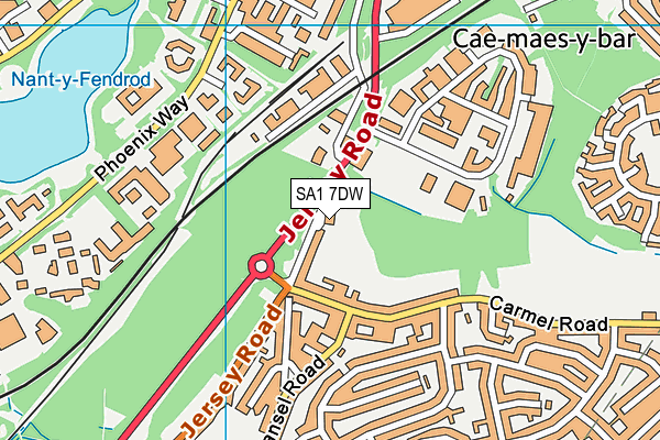 SA1 7DW map - OS VectorMap District (Ordnance Survey)