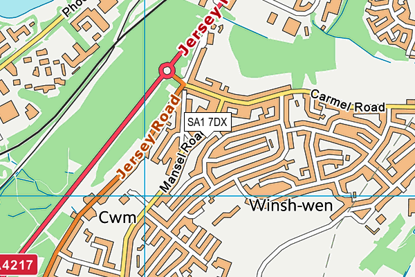 SA1 7DX map - OS VectorMap District (Ordnance Survey)