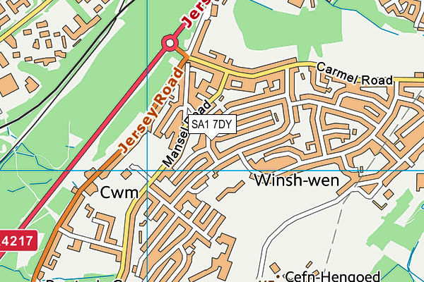 SA1 7DY map - OS VectorMap District (Ordnance Survey)