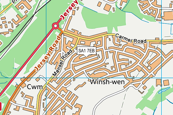 SA1 7EB map - OS VectorMap District (Ordnance Survey)