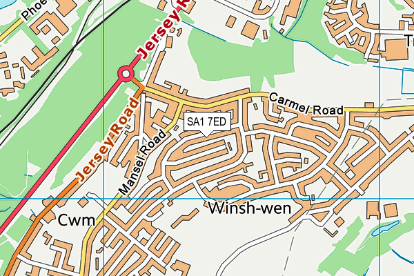 SA1 7ED map - OS VectorMap District (Ordnance Survey)