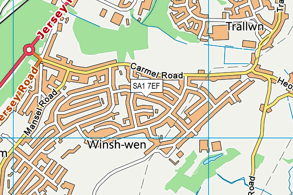 SA1 7EF map - OS VectorMap District (Ordnance Survey)