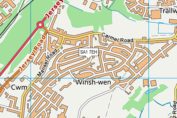 SA1 7EH map - OS VectorMap District (Ordnance Survey)