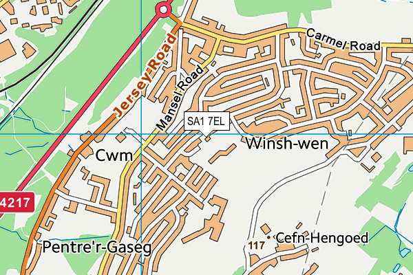 SA1 7EL map - OS VectorMap District (Ordnance Survey)