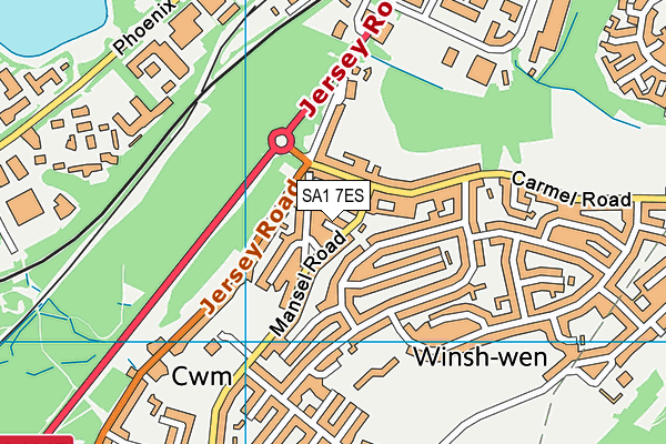 SA1 7ES map - OS VectorMap District (Ordnance Survey)