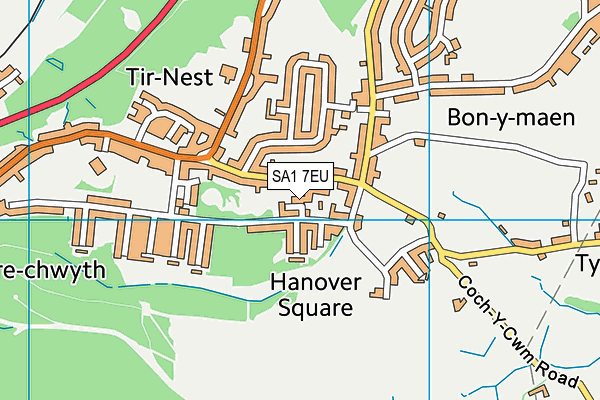 SA1 7EU map - OS VectorMap District (Ordnance Survey)