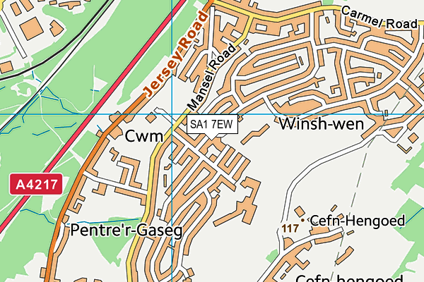 SA1 7EW map - OS VectorMap District (Ordnance Survey)