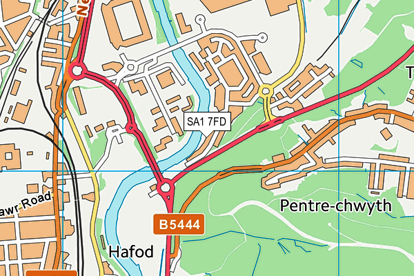 SA1 7FD map - OS VectorMap District (Ordnance Survey)