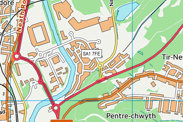 SA1 7FE map - OS VectorMap District (Ordnance Survey)