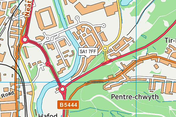 SA1 7FF map - OS VectorMap District (Ordnance Survey)