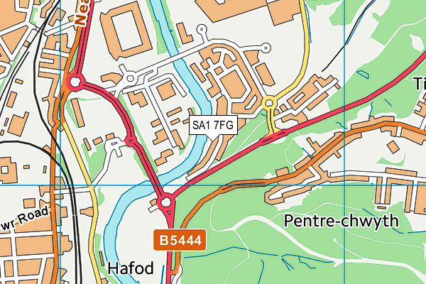 SA1 7FG map - OS VectorMap District (Ordnance Survey)