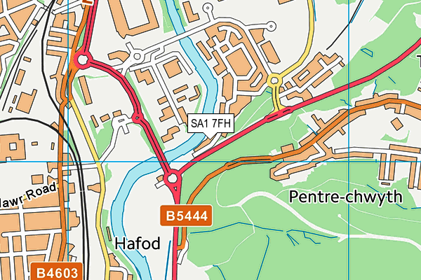 SA1 7FH map - OS VectorMap District (Ordnance Survey)