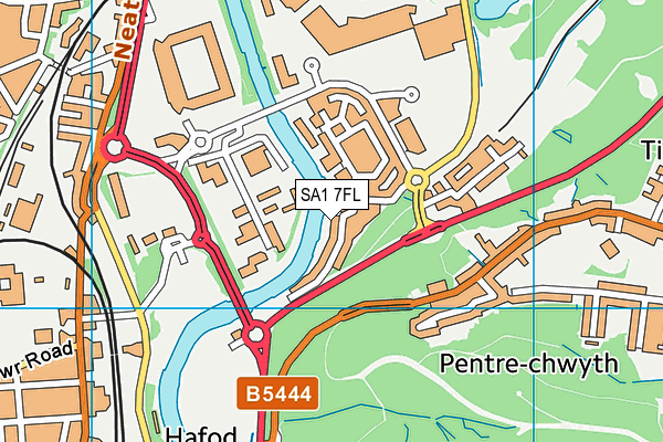 SA1 7FL map - OS VectorMap District (Ordnance Survey)