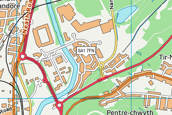 SA1 7FN map - OS VectorMap District (Ordnance Survey)