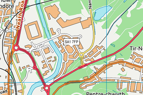 SA1 7FP map - OS VectorMap District (Ordnance Survey)