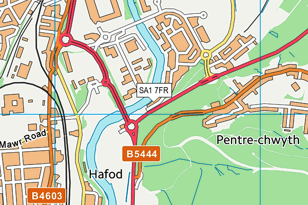 SA1 7FR map - OS VectorMap District (Ordnance Survey)