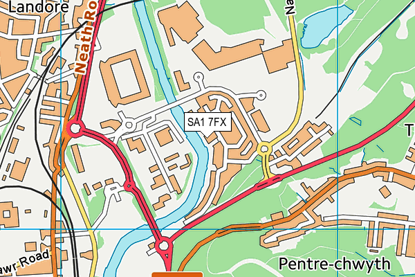 SA1 7FX map - OS VectorMap District (Ordnance Survey)