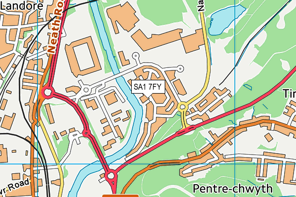 SA1 7FY map - OS VectorMap District (Ordnance Survey)