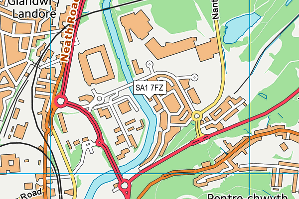 SA1 7FZ map - OS VectorMap District (Ordnance Survey)