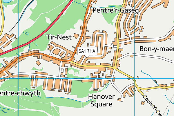 SA1 7HA map - OS VectorMap District (Ordnance Survey)