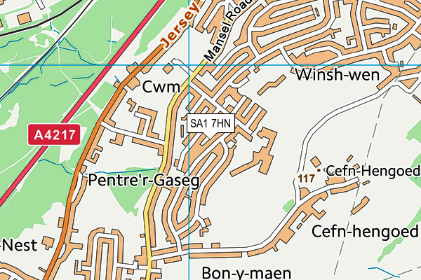 SA1 7HN map - OS VectorMap District (Ordnance Survey)