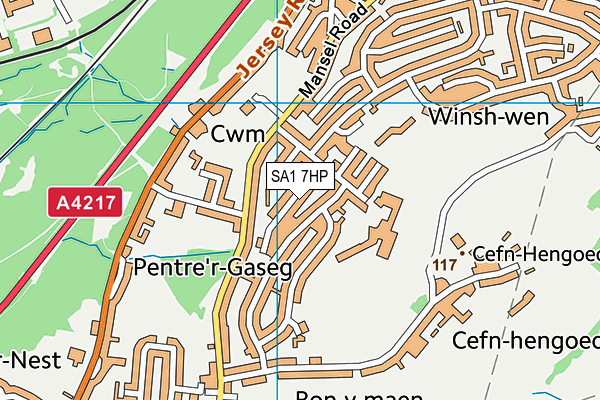 SA1 7HP map - OS VectorMap District (Ordnance Survey)