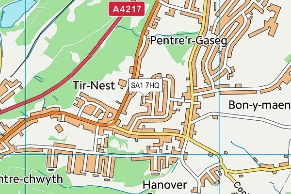 SA1 7HQ map - OS VectorMap District (Ordnance Survey)