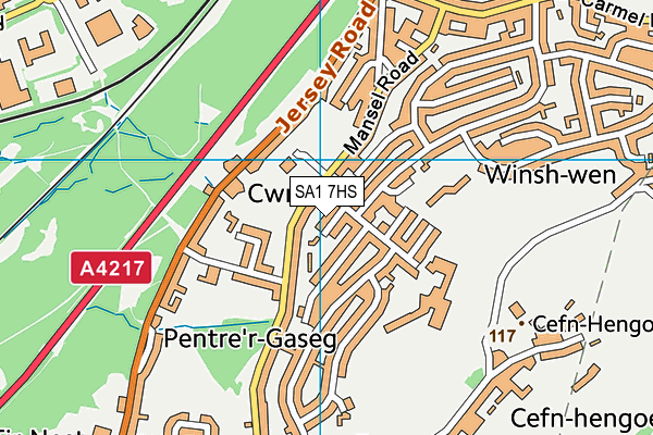 SA1 7HS map - OS VectorMap District (Ordnance Survey)