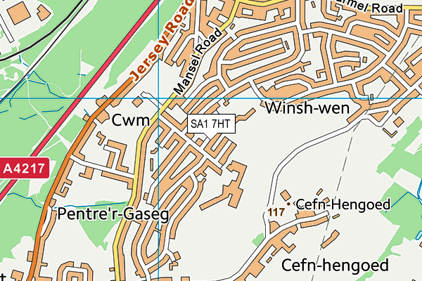 SA1 7HT map - OS VectorMap District (Ordnance Survey)