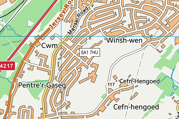 SA1 7HU map - OS VectorMap District (Ordnance Survey)