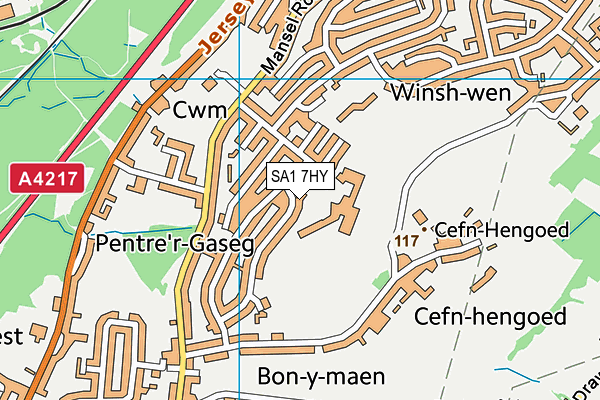 SA1 7HY map - OS VectorMap District (Ordnance Survey)