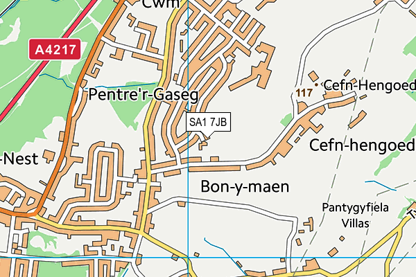 SA1 7JB map - OS VectorMap District (Ordnance Survey)