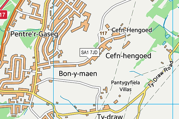 SA1 7JD map - OS VectorMap District (Ordnance Survey)