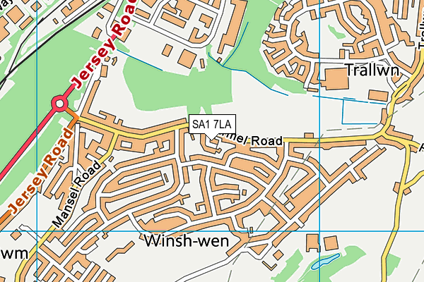 SA1 7LA map - OS VectorMap District (Ordnance Survey)