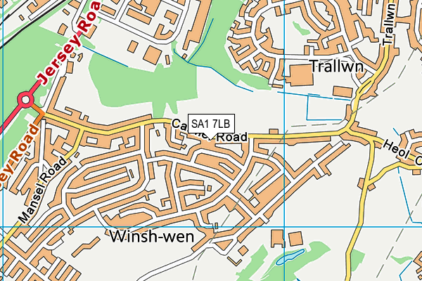 SA1 7LB map - OS VectorMap District (Ordnance Survey)