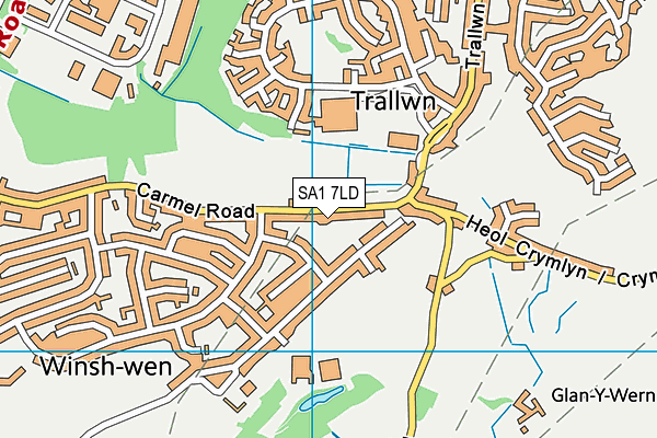 SA1 7LD map - OS VectorMap District (Ordnance Survey)