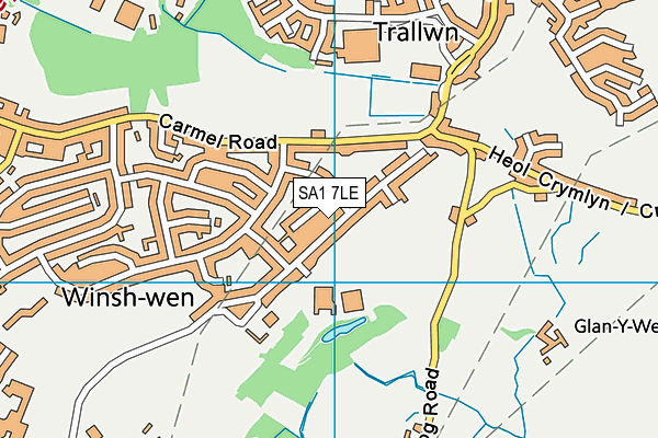 SA1 7LE map - OS VectorMap District (Ordnance Survey)