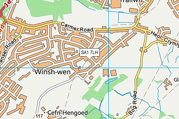 SA1 7LH map - OS VectorMap District (Ordnance Survey)