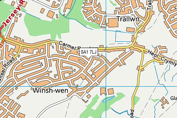 SA1 7LJ map - OS VectorMap District (Ordnance Survey)