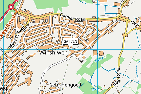 SA1 7LN map - OS VectorMap District (Ordnance Survey)